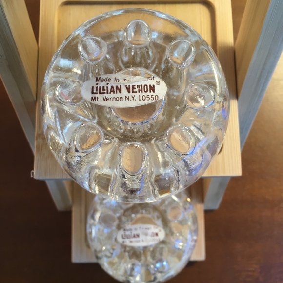 Lilian Vernon Glass Candle Holder/Flower Frogs 2 ea - Picture 4 of 5